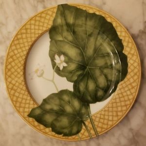 222 Fifth Fine Porcelain Plate "Rainforest" 8in Round Dish